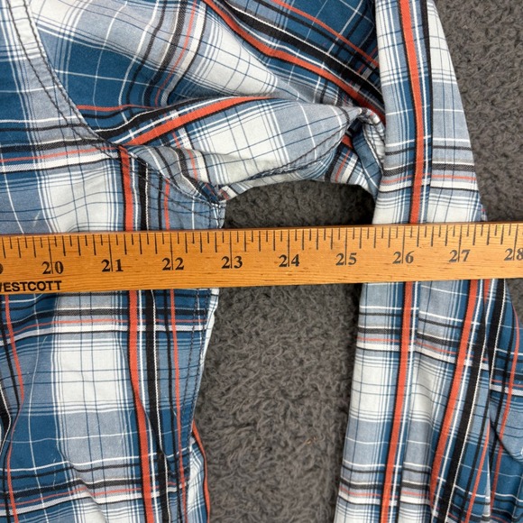 Rock 47 by Wrangler Mens Long Sleeve Plaid Snap Button Western Shirt Size L - Picture 4 of 8